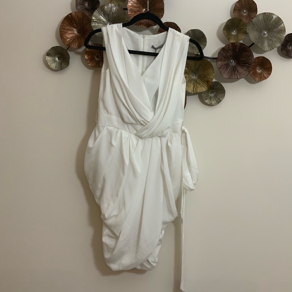 White Drape Dress